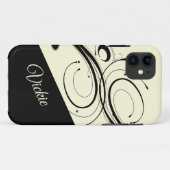 Cream und Black Scroll Accent Personal Case-Mate iPhone Hülle (Rückseite (Horizontal))