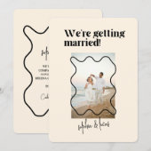 Cream und Black Simple Modern Wedding Einladung (Vorne/Hinten)