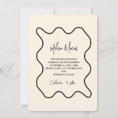 Cream und Black Simple Modern Wedding Einladung (Rückseite)