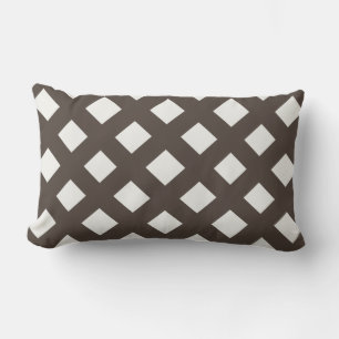 Cream und Brown Gingham Lendenkissen