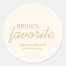 Cream und Gold Bride's Lieblings-Snack-Hochzeit