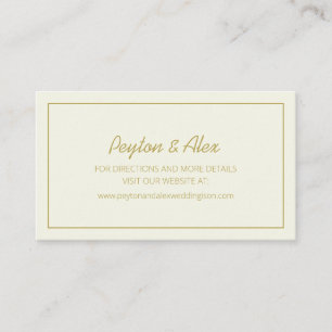 Cream- und Gold-Hochzeitswebsite Visitenkarte