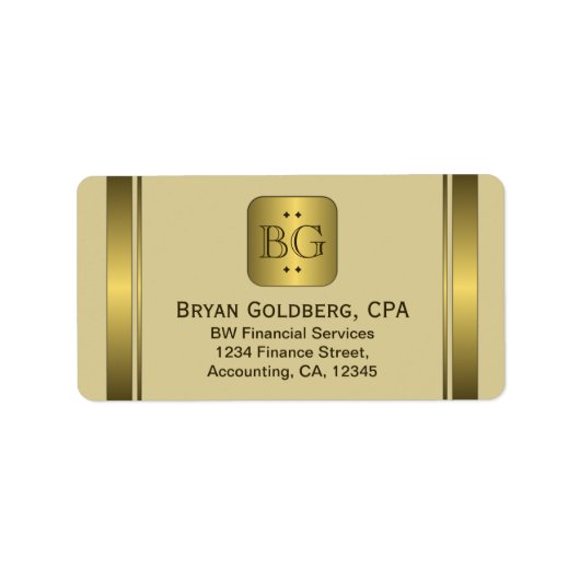 Cream und Gold Plate Elegante Adressetiketten (Vorne)