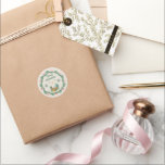 Cream und Green Merry Christmas Circle Runder Aufkleber<br><div class="desc">Creme und Green Merry Circle Classic Round Sticker</div>