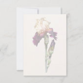 Cream und Maroon Iris und Buds RSVP Karte (Rückseite)