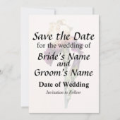 Cream und Maroon Iris und Buds Save The Date (Vorderseite)