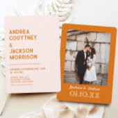 Cream und Orange Retro Boho Wedding Einladung