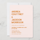 Cream und Orange Retro Boho Wedding Einladung (Vorderseite)