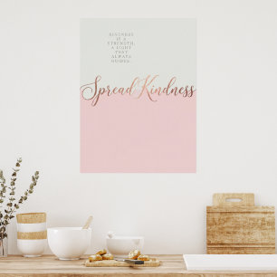 Cream- und Pink-Güte-Zitat – Minimalistische Wandd Poster