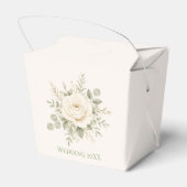 Cream- und Salbeigrüne Hochzeit Geschenkschachtel (Rückseite)