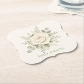 Cream- und Salbeigrüne Hochzeit Untersetzer (angewinkelt)