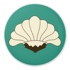 Cream Vintage Blume und Türkis der 20er Jahre Keramikknauf