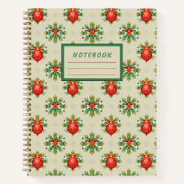 Cream Vintage Ornaments Hardcover Christmas Journa Notizblock