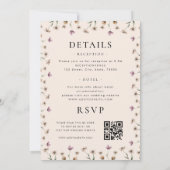 Cream Watercolor Wildblume Calligrafy Wedding Einladung (Rückseite)