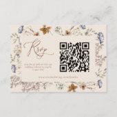 Cream Watercolor Wildflowers Calligraphy RSVP Begleitkarte (Vorderseite)