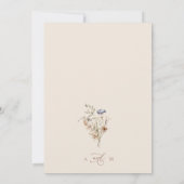 Cream Watercolor Wildflowers Calligraphy Wedding Save The Date (Rückseite)