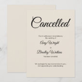 Cream Wedding Cancellation Announcement Card Einladung (Vorne/Hinten)