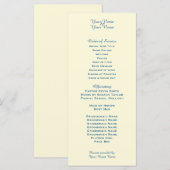 Cream Wedding Program (Vorne/Hinten)