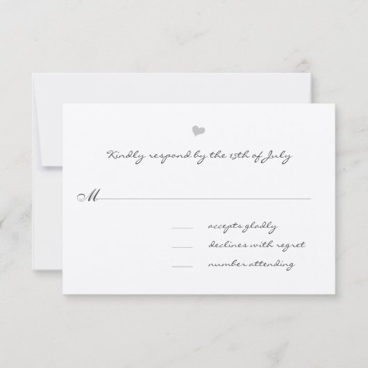 Cream Wedding Response Card RSVP Karte (Vorderseite)