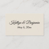 Cream Wedding RSVP Online Elegant Einfach Begleitkarte (Rückseite)