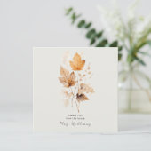 Cream Whispers of Fall Brautparty Danke Einladung (Stehend Vorderseite)