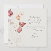 Cream Whispers of Fall Brautparty Danke Einladung (Rückseite)