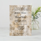 Cream White Abstrakt Wedding Einladung (Stehend Vorderseite)