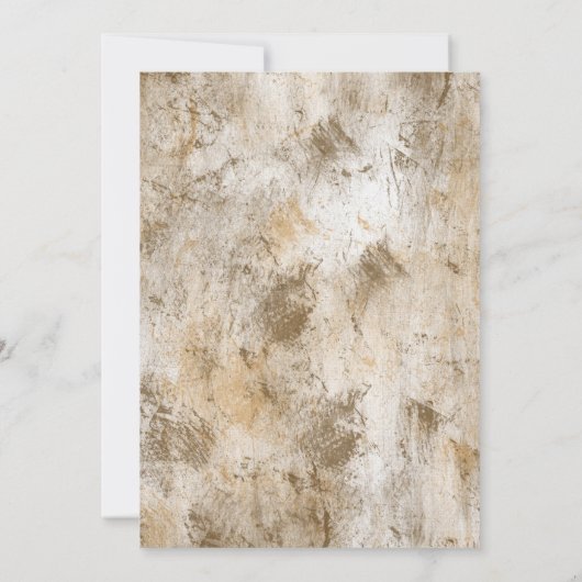 Cream White Abstrakt Wedding Einladung (Rückseite)