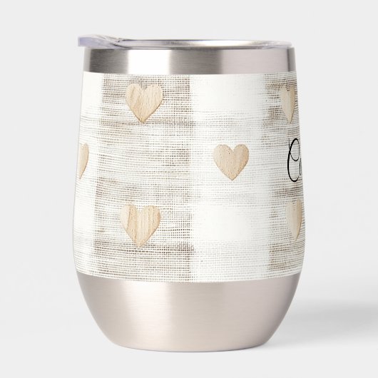 Cream White Beige Boho Hearts (Rechts)