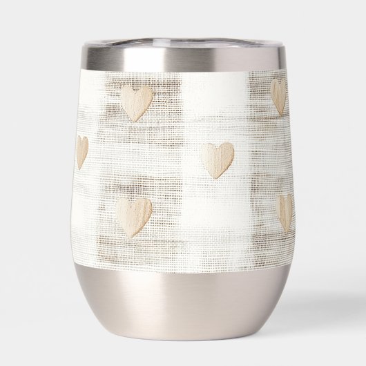 Cream White Beige Boho Hearts (Rückseite)