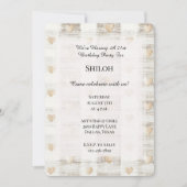 Cream White Beige Boho Hearts Birthday Einladung (Vorderseite)