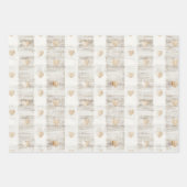 Cream White Beige Boho Hearts Brautparty Geschenkpapier Set (Vorderseite)