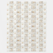 Cream White Beige Boho Hearts Fleecedecke (Vorderseite)