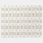 Cream White Beige Boho Hearts Fleecedecke (Vorderseite (Horizontal))