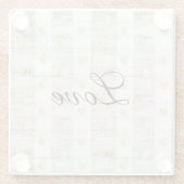 Cream White Beige Boho Hearts Glasuntersetzer (Rückseite)