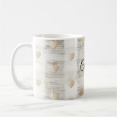 Cream White Beige Boho Hearts Kaffeetasse (Links)