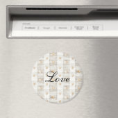 Cream White Beige Boho Hearts Magnet (In Situ (Geschirrspüler))