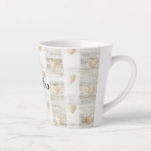 Cream White Beige Boho Hearts Milchtasse (Rechts)