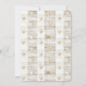 Cream White Beige Boho Hearts Wedding Einladung (Rückseite)