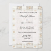 Cream White Beige Boho Hearts Wedding Einladung (Vorderseite)