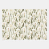 Cream White Calla Lily Floral Brautparty Geschenkpapier Set (Vorderseite)
