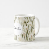 Cream White Calla Lily Floral Kaffeetasse (VorderseiteRechts)