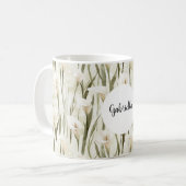 Cream White Calla Lily Floral Kaffeetasse (Vorderseite Links)
