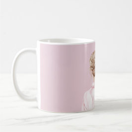 Cream White Cat Pink Bow Female Kaffeetasse