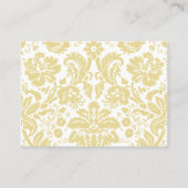 Cream White Damask Wedding Empfang Platzkarten (Rückseite)