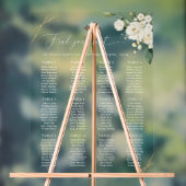 Cream White Flowers, Boho, Baptism Seating Chart Acrylschild (Neutral)
