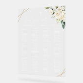 Cream White Flowers, Boho, Baptism Seating Chart Acrylschild (Winkel)