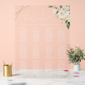 Cream White Flowers, Boho, Baptism Seating Chart Acrylschild (Hochzeit)