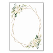 Cream White Flowers, Boho, Baptism Table Numbers Tischnummer (Rückseite)