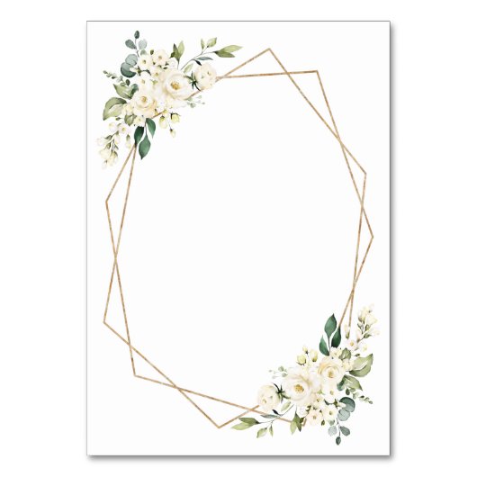 Cream White Flowers, Boho, Baptism Table Numbers Tischnummer (Rückseite)